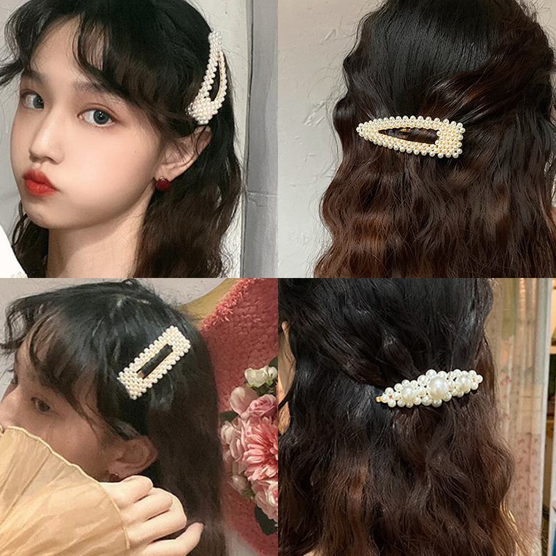 Mô Phỏng Ngọc Trai Kẹp Tóc Cho Nữ Hàn Quốc Nữ Kẹp Tóc Bé Gái Tóc Hình Học Barrettes Thời Trang Hairgrip Phụ Kiện Tóc