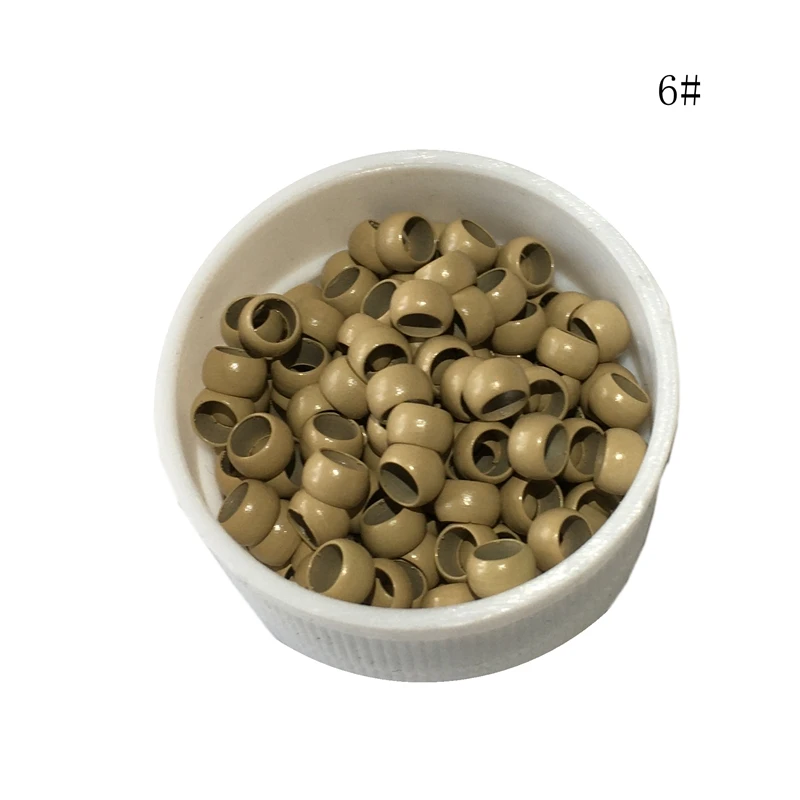 3000 unids/lote 4,0*2,7*2,5mm nano micro anillos negros micro cuentas de cobre para extensiones de cabello Nano Ring 7 colores en stock