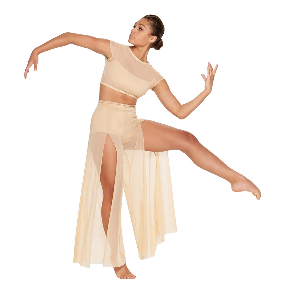 Midee Modern Ballet Dance For Women Mesh top Pantalon large with 2 Lyric packages Ballet Actress Girls Children's stage Clothes