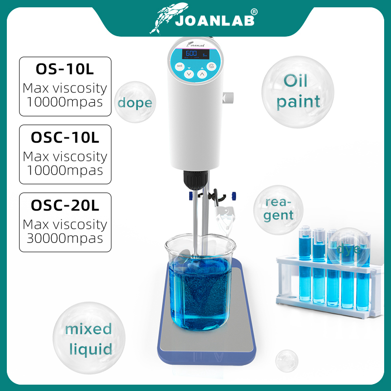 JOANLAB Official Store ห้องปฏิบัติการเครื่องกวนเครื่องกวนไฟฟ้าจอแสดงผลแบบดิจิตอล Overhead Stirrer Lab Mixer Lab อุปกรณ์ 110V ถึง 220V