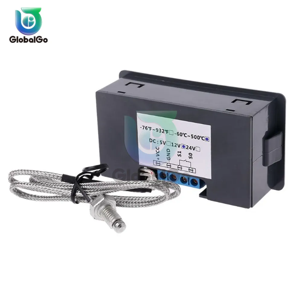 Thông Minh Bình Giữ Nhiệt Điều Khiển Nhiệt Độ 1 Cách 10A Tiếp-60 ~ 500 Độ K Loại M6 Cặp Nhiệt Điện Cảm Biến DC 5V 12V 24V AC 220V