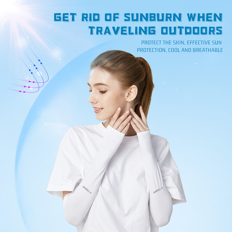 X-TIGER Đi Xe Đạp Cánh Tay Tay Băng Vải Chống Tia UV Chống Nắng Chạy Đi Xe Đạp Nữ Tay Thể Thao Đi Xe Đạp Vòng Tay Kèm Nhẫn Nam Nữ