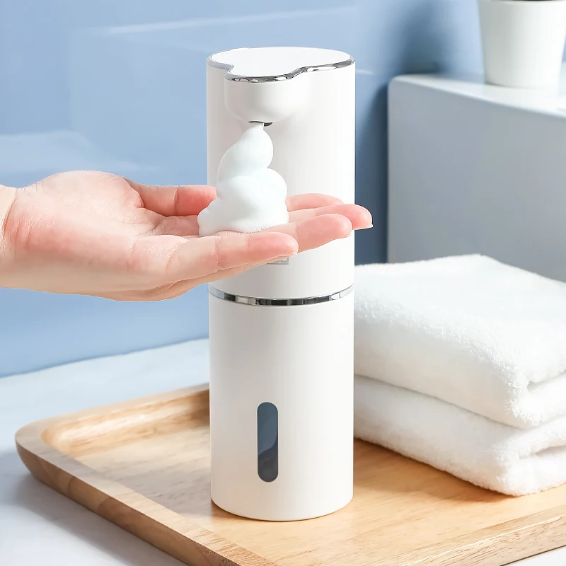 Tự Động Bọt Xà Phòng Vòi Xịt Nhà Tắm Thông Minh Giặt Tay Máy Sạc USB Trắng Chất Lượng Cao Chất Liệu ABS