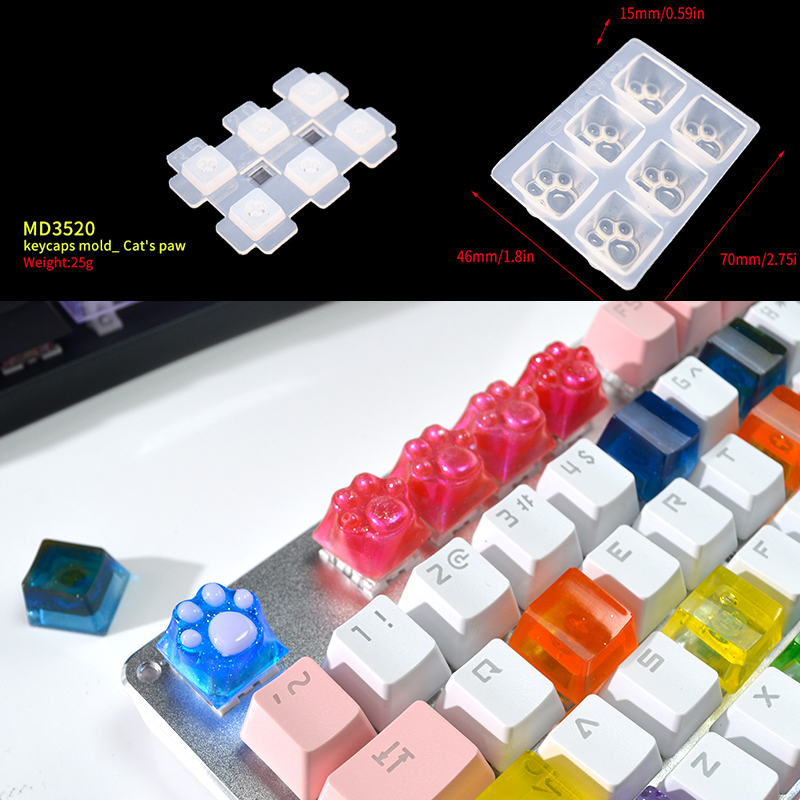 TC156 DIY ชุดคู่มือคีย์บอร์ด Key Caps เรซิ่น Clavier แม่พิมพ์ซิลิโคน Keycap แม่พิมพ์สําหรับศิลปะอีพ็อกซี่งานฝีมือทําด้วยมือ