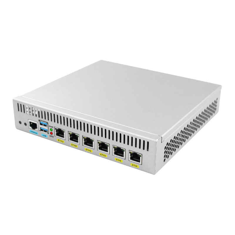 BKHD Pfsense 9 Zoll Weiß Mini PC 6 Lan N5105 Intel I225 2500Mbps Ethernet Chipset Linux Ubuntu OEM ODM computer Logo Laser