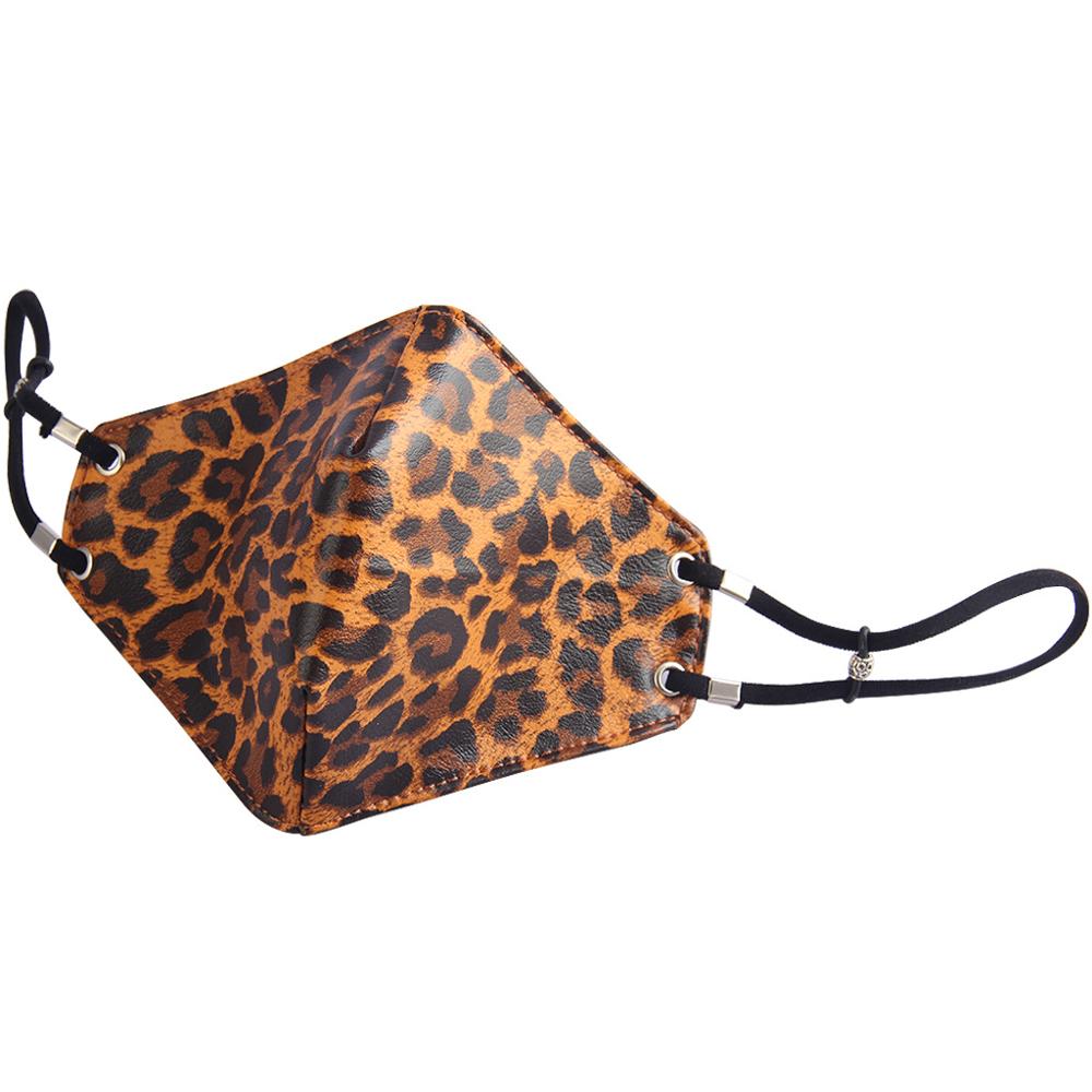ผู้ชายผู้หญิง BIKER รถจักรยานยนต์หน้ากาก Punk Leopard พิมพ์ Anti FOG Windproof ฝุ่นหนังงู Face Mask Earloop Fast การจัดส่ง