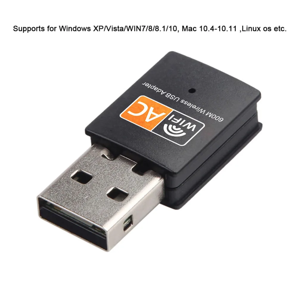USB-адаптер Wi-Fi 600 Мбит/с 2,4G 5G Wi-Fi антенна двухдиапазонный 802.11b/n/g/ac мини беспроводной компьютерный приемник сетевой карты