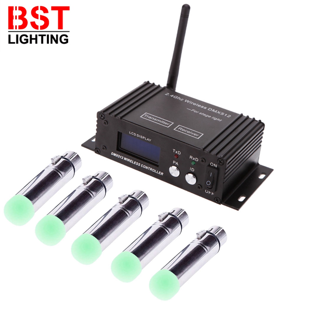 DMX512 ISM Dif LCD DMX Receptor e Transmissor Sem Fio 2.4G Controlador LED Para Palco Par DJ Disco Bar Luzes Cabeças Móveis