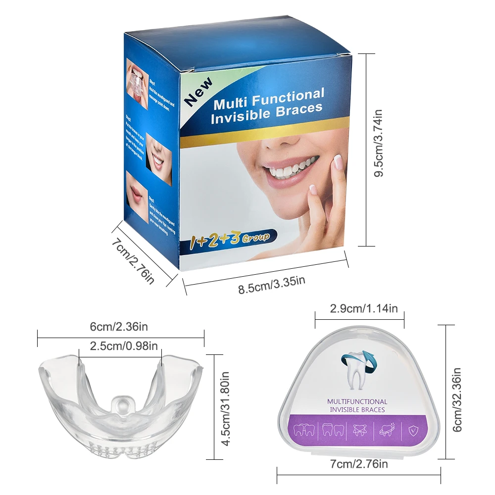 Aparatos de ortodoncia, aparatos dentales, entrenador de alineación de dientes con sonrisa, retenedor de dientes de silicona instantáneo, protector bucal, bandeja para dientes