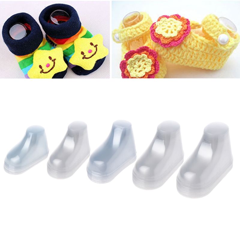 Bộ 10 Miếng Dán Trong Suốt Nhựa Chân Màn Hình Hiển Thị Bé Giày, Giày Dép Kích Thước Màn Hình Baby Booties Shoes Tất Thể Hiện