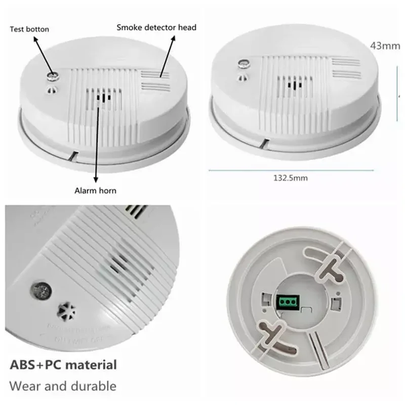 {SUMRINGFREE2 $10-$2} Long Lifespan Double Sensor AC110V-220V Or 240V Smoke Detector 9V Smoke Alarm Fire Detector