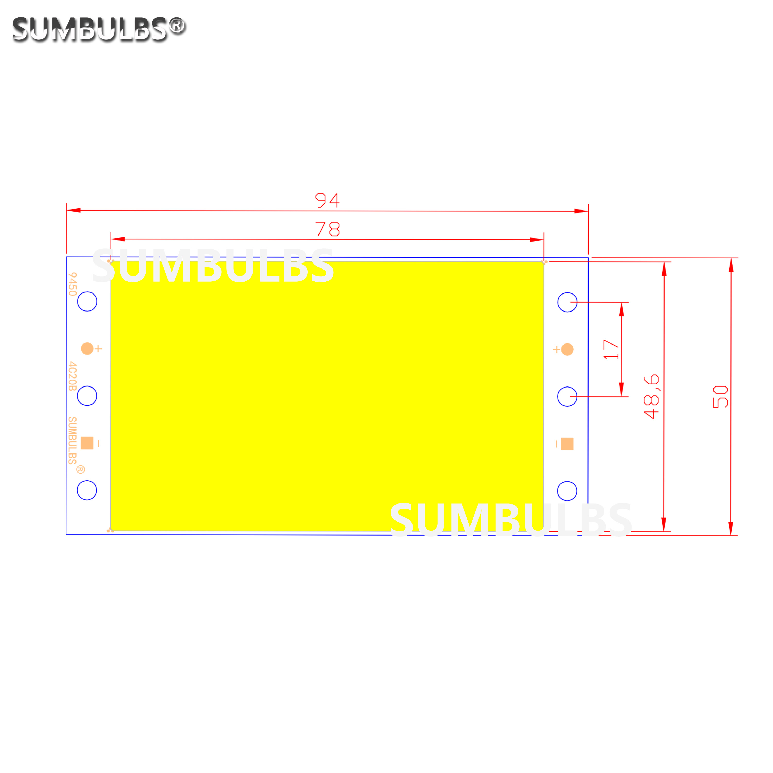 SUMBULBS DC 12V 16W 94*50mm COB LED Panel lichtquelle Chip On Board LED streifen Matrix Lampe für DIY Haus Beleuchtung Emitting Diode