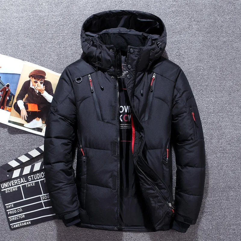 Casual Winter Warme Schnee Jacken Männer Kleidung der Weiße Ente Unten Jacke Parkas Mann Verdicken Mäntel Männlichen-20 Grad windjacke Park