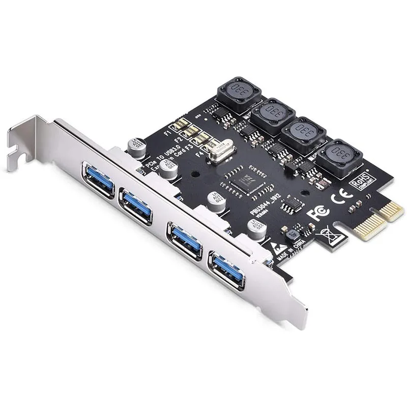Self Powered PCIE USB 3.0 Karte 4 Ports PCI Expree zu USB Erweiterungskarte Super Speed 5 Gbit/s PCI-e USB3 Hub Controller Adapter