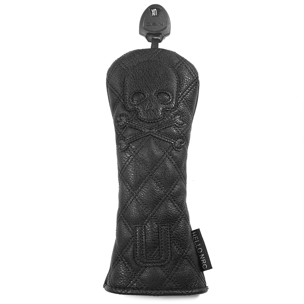 Juego de funda para cabeza de palo de Golf con calavera de cuero PU, conductor de Golf 460CC y cubierta híbrida de madera de calle FW