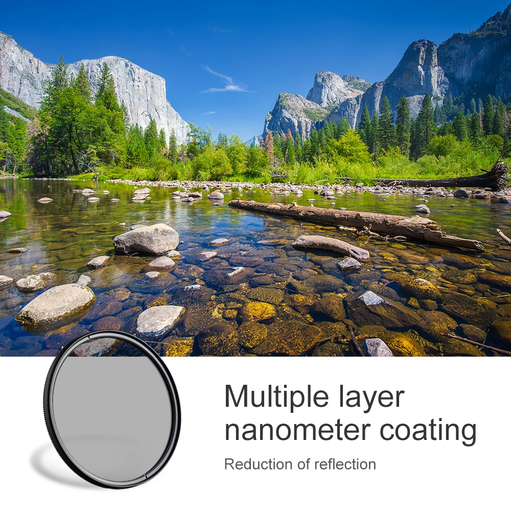 K&F Concept MC CPL Filter Zirkularpolarisator Ultradünner mehrfach beschichteter Kameraobjektivfilter 37/40,5/43/49/52/55/58/62/67/72/77/82 mm