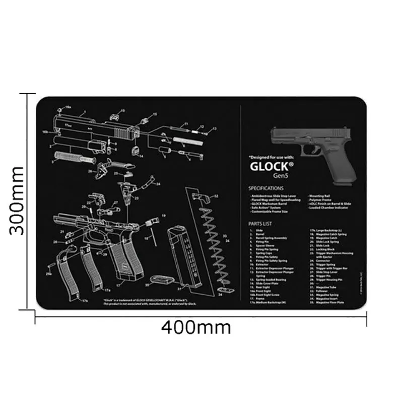 AR15 AK47 Glock colt1911 SIG SAUER P320 M92 소총 권총 총 스미스 수리 빌드 도구 키트 벤치 패드 용 새 총 청소 매트