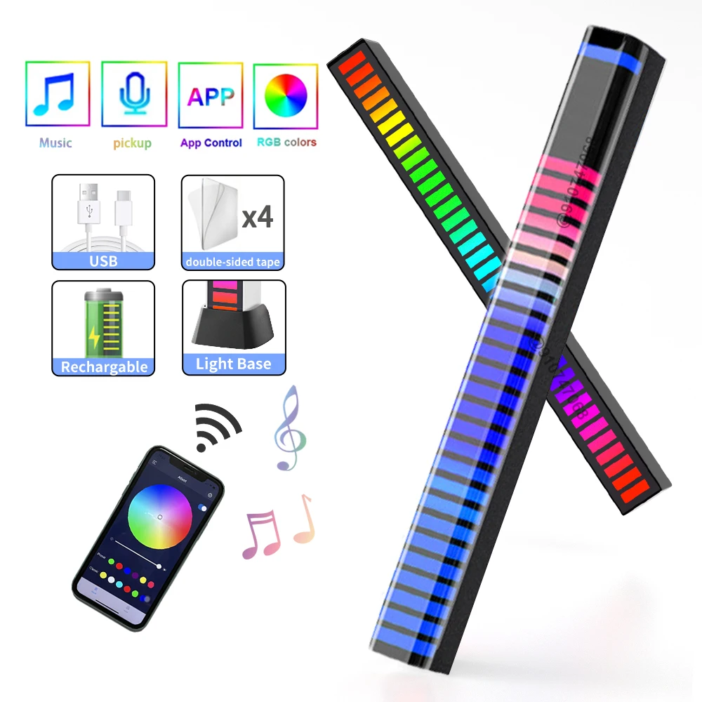 Tira de luz LED RGB ambiental, luces de juego 3D coloridas, Control de música, lámpara de mesa novedosa para Bar, fiesta de coche, decoración de Audio para el hogar