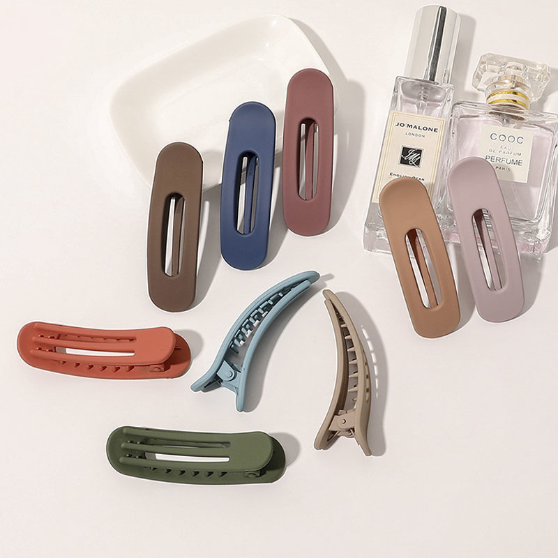 Korean Frosted Large Hair Clips For Women Girl Hair Accesories Fashion Color Solid Acrylic Hairpins Toothed Non-slip BB Barrette