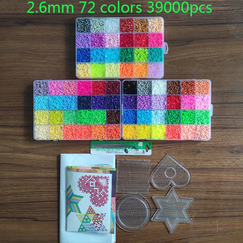 72/48 Màu Sắc Hộp Hama Hạt Đồ Chơi 2.6/5Mm Nhựa Xếp Hình Giáo Dục Trẻ Em 3D Ghép Hình Tự Làm Đồ Chơi Cầu Chì Hạt pegboard Tờ Ủi Giấy
