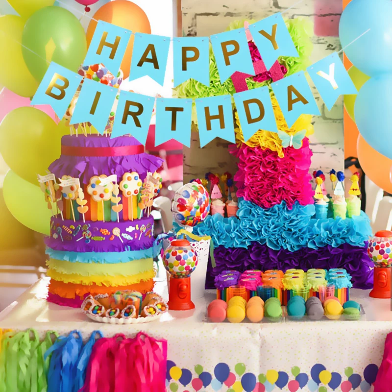Mới Banner Happy Birthday Bunting Đảng Cờ Trang Trí Trẻ Em Trang Trí Trẻ Em Vật Trang Trí Cho Bé Nhiều Màu Bé Gái Bé Trai Parti Tiếp Liệu