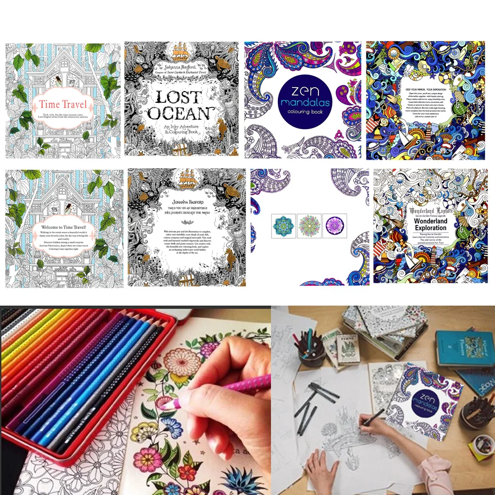 1 Cái 24 Trang Mandalas Hoa Sách Tô Màu Dành Cho Trẻ Em Người Lớn Giải Tỏa Căng Thẳng Giết Thời Gian Ghép Tranh Nghệ Thuật Vẽ Sách