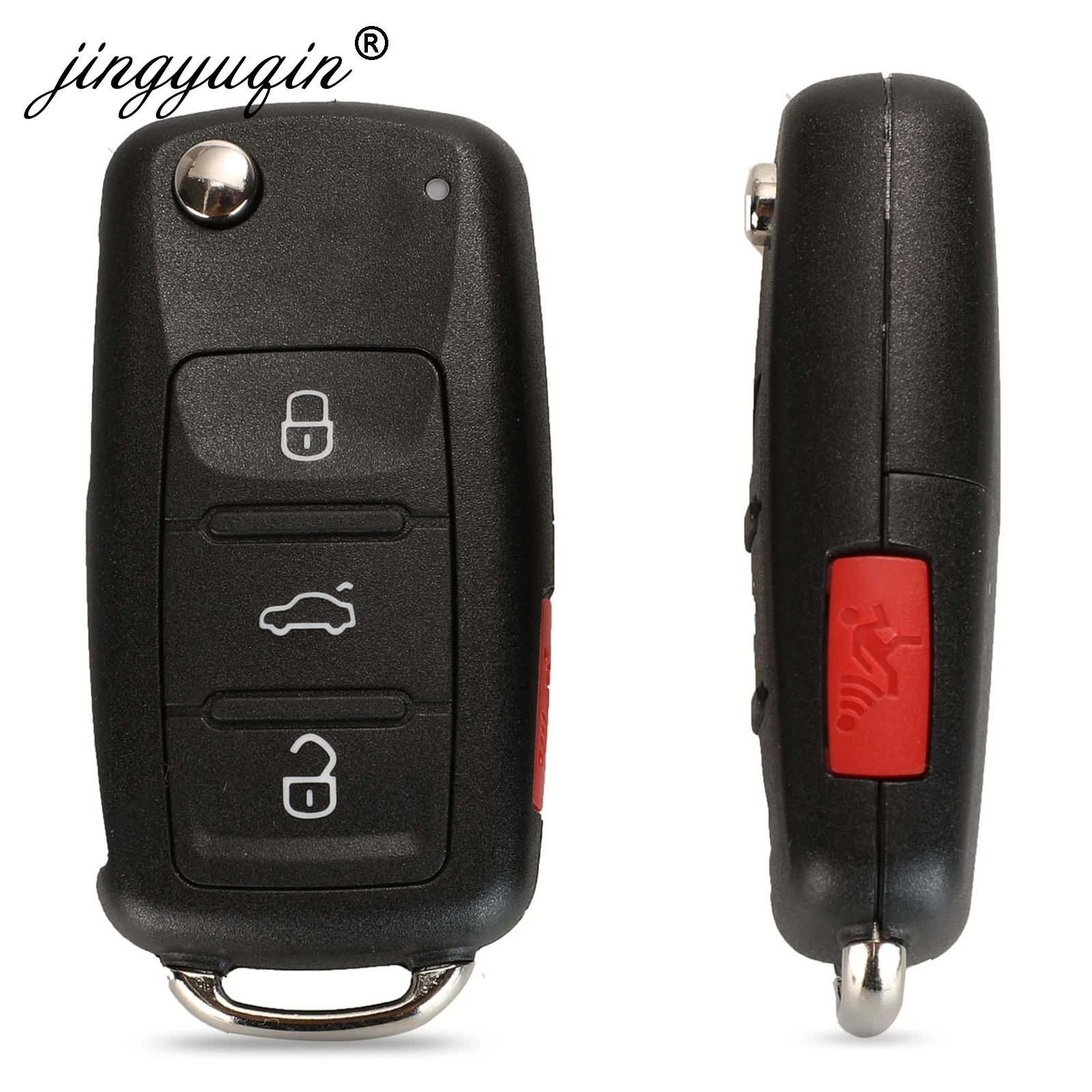 jingyuqin 4 Buttons 020AD Remote Key Shell Case Fit for VW Caddy Eos Golf Jetta Beetle Polo Up Tiguan Touran 5K0837202AD