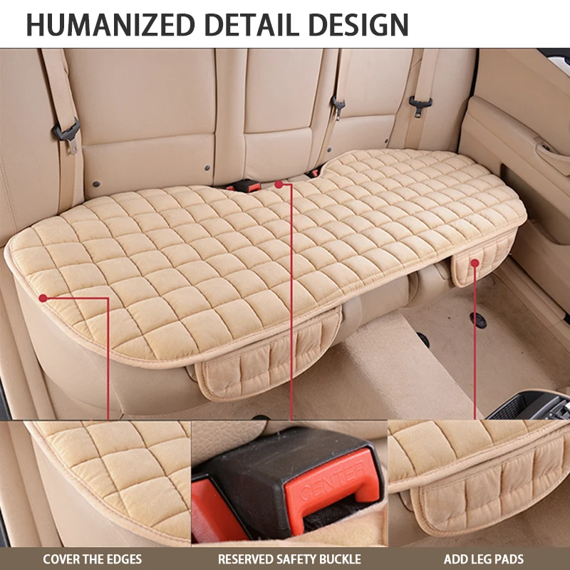 SEAMETAL Plüsch-Autositzbezug, ultraweiches Autositzkissen, rutschfeste Autositzschutzmatte, universell für Limousine, SUV, LKW, Pick-Up
