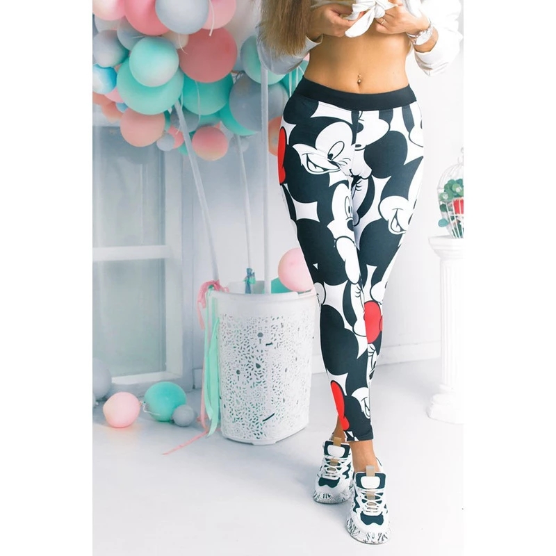 Modne damskie legginsy damskie spodnie sportowe damskie spodnie kreskówkowe damskie legginsy gimnastyczne kobiece spodnie na co dzień kreskówkowe spodnie do jogi