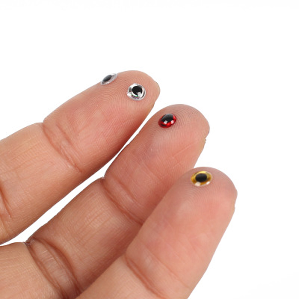 100 Cái/lốc Mồi Dụ Cá Mắt Toàn Phương 3D 3Mm 4Mm 5Mm 6Mm Mô Phỏng Câu Cá Minnow Nhân Tạo cá DIY Mắt Câu Cá