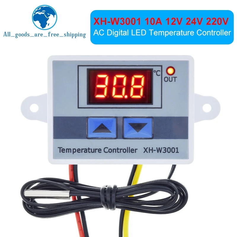 TZT W3001 Điều Khiển Kỹ Thuật Số Nhiệt Độ Máy Vi Tính Bình Giữ Nhiệt Chuyển Đổi Nhiệt Kế Mới Thermoregulator 12/24/220V