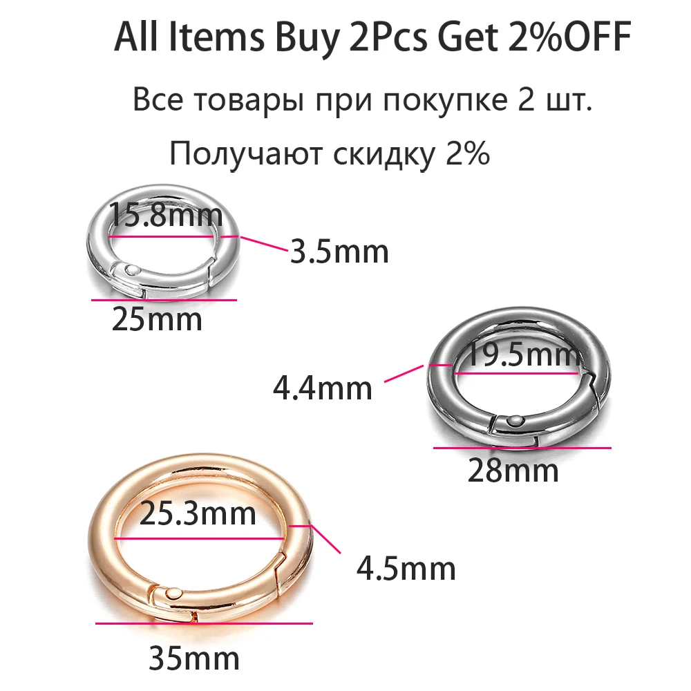 5ชิ้น/ล็อตโอริงห่วงคล้องโลหะประตูสปริงพวงกุญแจหัวเข็มขัดกระเป๋าถือคาราบิเนอร์โซ่สุนัขสำหรับทำเครื่องประดับ DIY