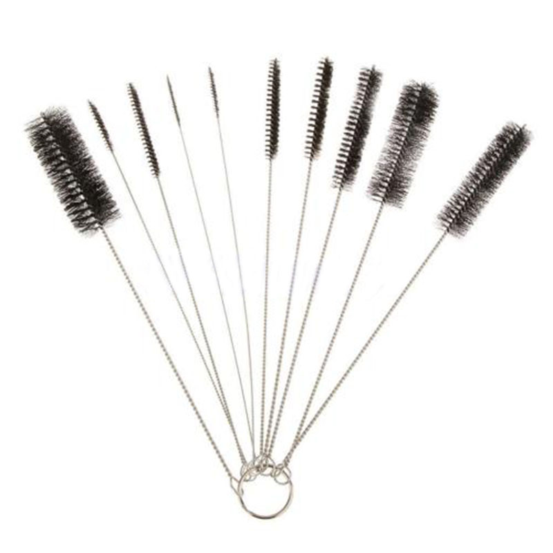 10PCS 나일론 스테인레스 스틸 담배 청소 브러쉬 세트 담배 파이프 연기 튜브 청소 도구에 대 한 액세서리