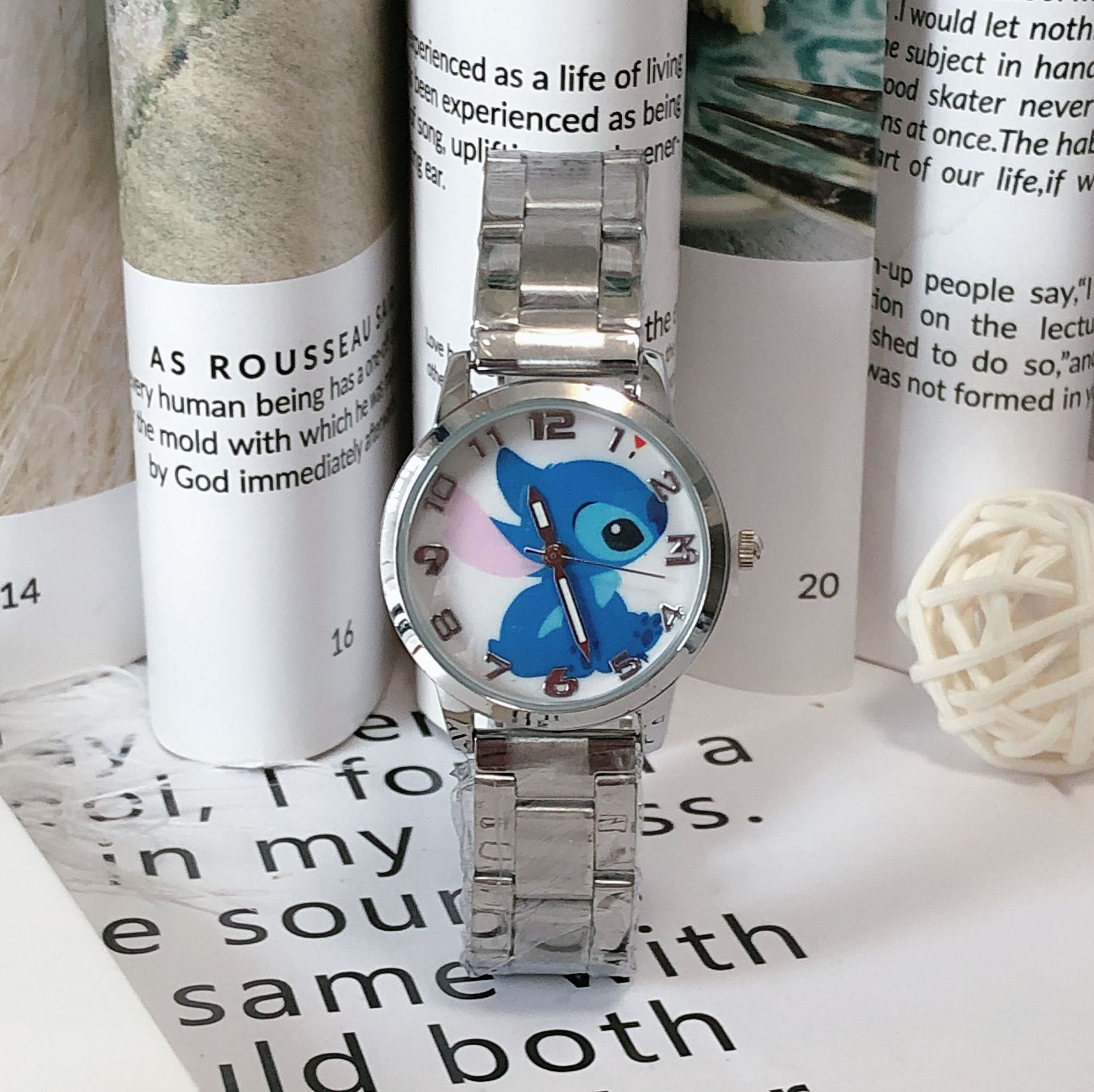 Lilo & Stitch Stitch Cartoons Kinderuhr Junge Mädchen Wasserdichte Edelstahl Quarzuhr Kindergeburtstagsgeschenkuhr