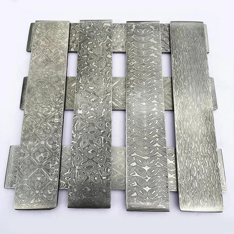 Hoa Văn Mẫu Mới VG10 Kẹp Thép Damascus Cho DIY Tinh Tế Dao Làm Bằng Thép Không Gỉ Lưỡi Dao Trống Đã Được HeatTreatment