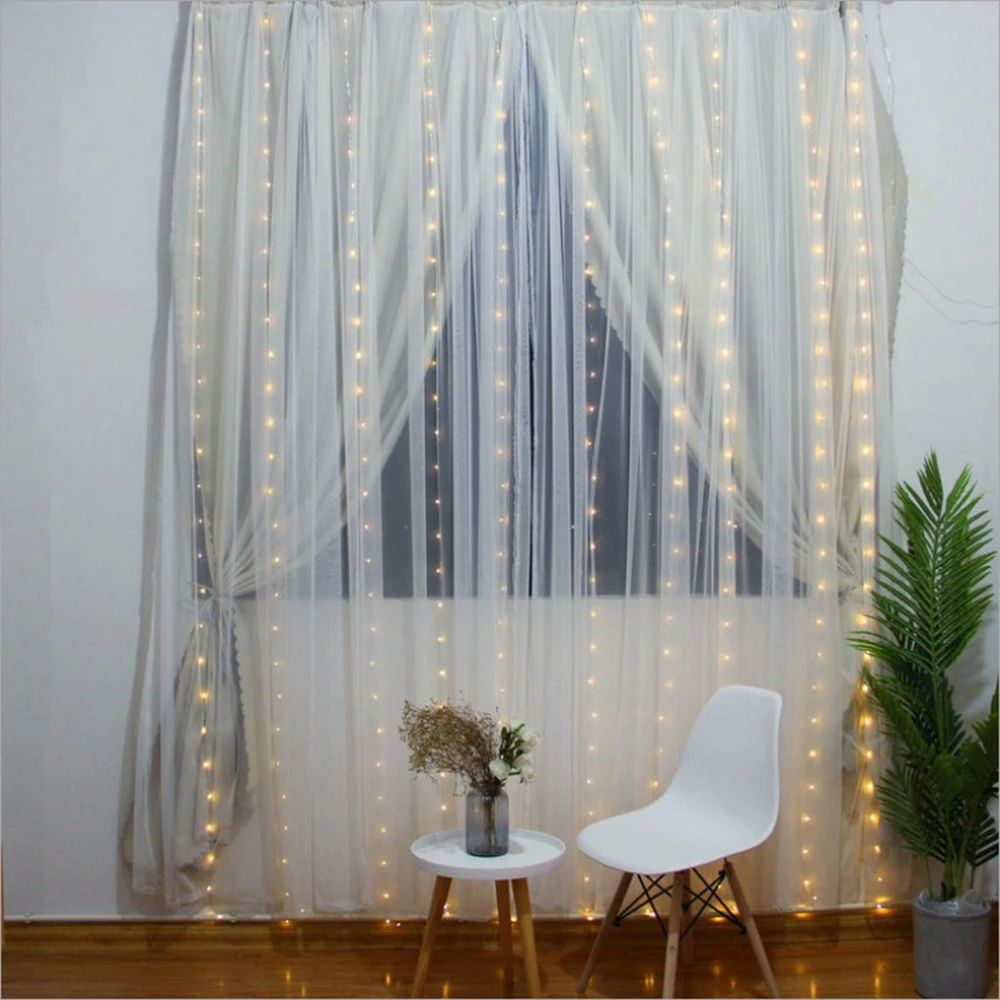 3MX1M/2M/3M แบตเตอรี่/USB Power LED String ไฟ Fairy Garland สําหรับปีใหม่งานแต่งงานคริสต์มาสบ้านผ้าม่านตกแต่งไฟ