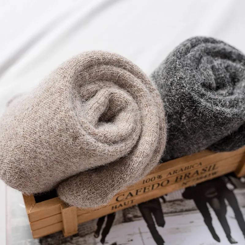 Calcetines sólidos súper gruesos calcetines de conejo de lana Merino nieve invierno cálido divertido feliz hombre calcetines calceta hombre skarpety meskie