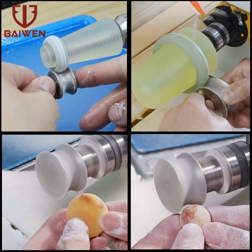 Muela abrasiva de diamante cóncavo, brocas redondas de vidrio de 2mm-12mm para pulsera, anillo, pulido de tallado de Jade