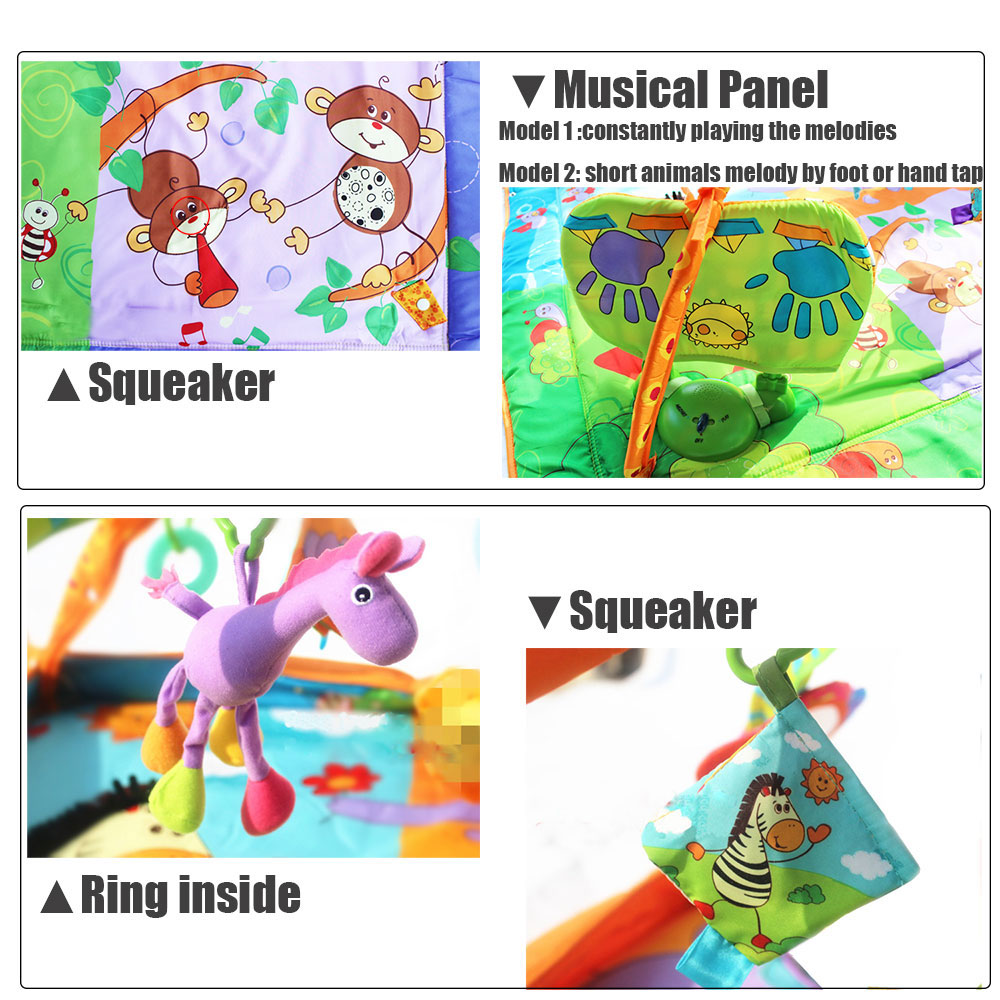 Tapete de chão para bebês de 2 a 10 meses, ginástica, desenvolvimento musical