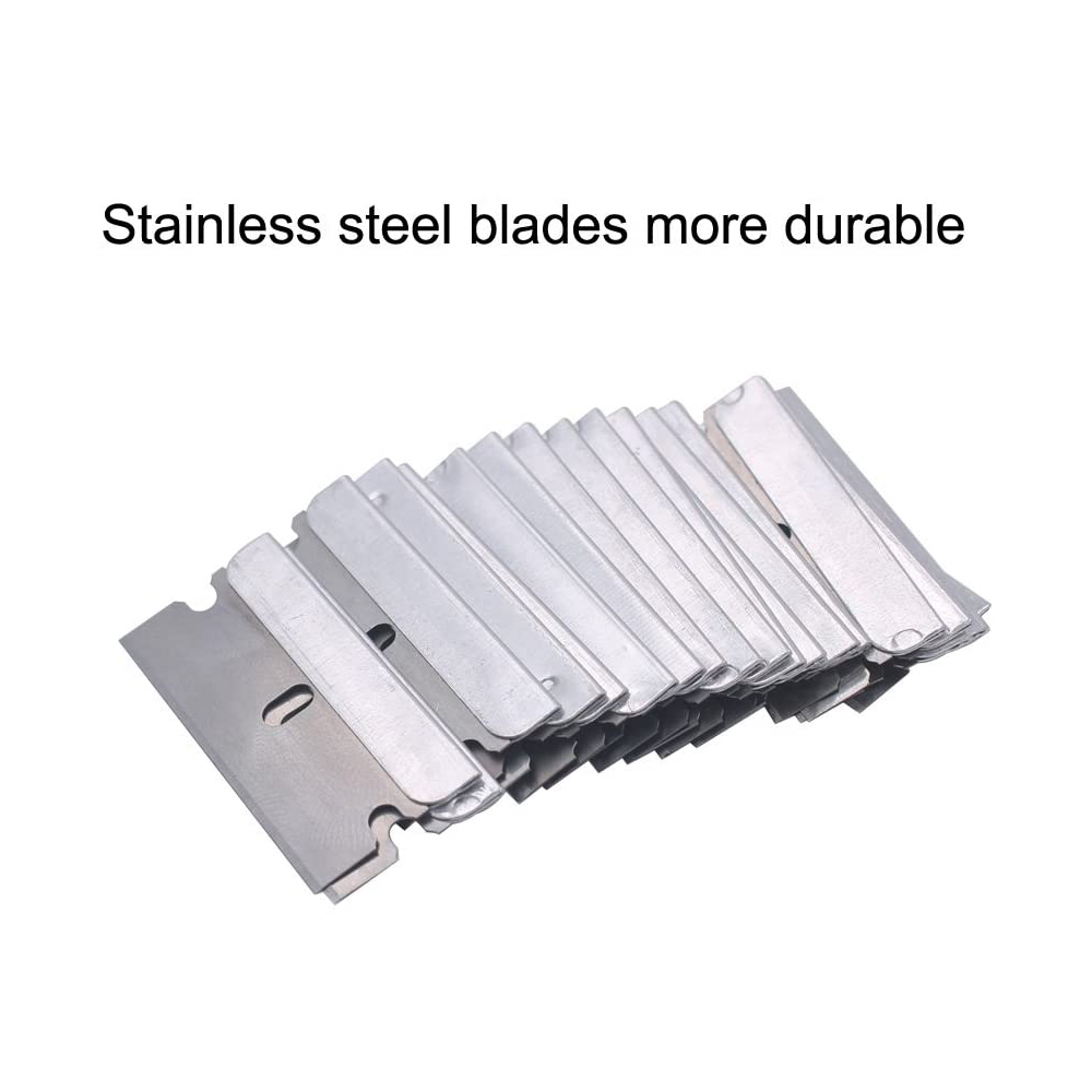 Bộ 50 Bộ 100 Lưỡi Dao Cạo Nạo Kim Loại Dán Kính Bụi Tẩy Dao Thay Thế Lưỡi Bằng Thép Carbon Xe Tinting Dụng Cụ