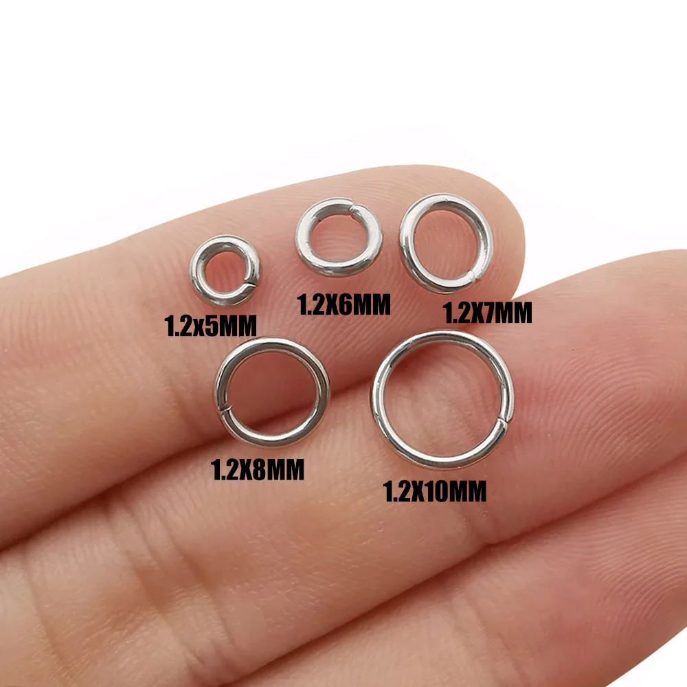 Bộ 100 Dây Thép Không Gỉ Nhảy Nhẫn Tách Vòng Kết Nối Cho Vòng Cổ Vòng Tay Phụ Kiện Trang Sức Làm