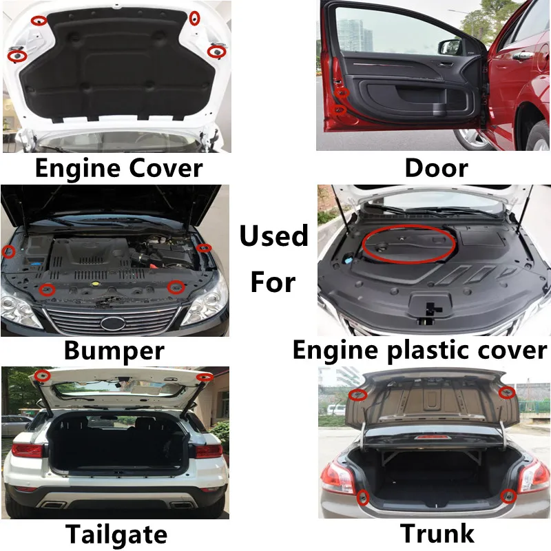 Car Door Trunk Tailgate Rubber Band Damping Pier Buffer Block Cushion Avoidance Pad Grommet Gasket Universal Anti-collision Mat