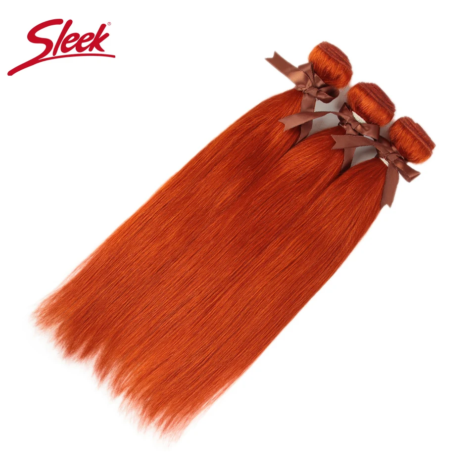 Kiểu Dáng Đẹp Brasil Thẳng Tóc Cam Và Đỏ Tóc Vàng Màu Tóc Dệt Lưng 8 Đến 28Inch Remy Tóc cho Nữ Màu Đen