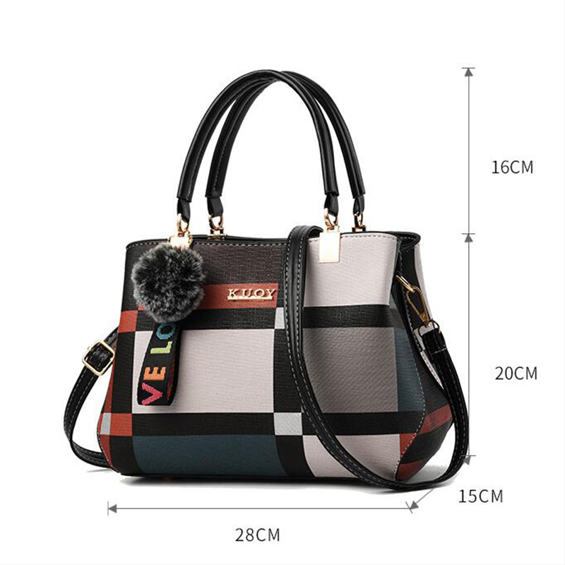 Elegante designer handtassen Damestassen Messenger PU lederen crossbodytassen Haarbal tassen Meisjes schoudertas Top-hand draagtas