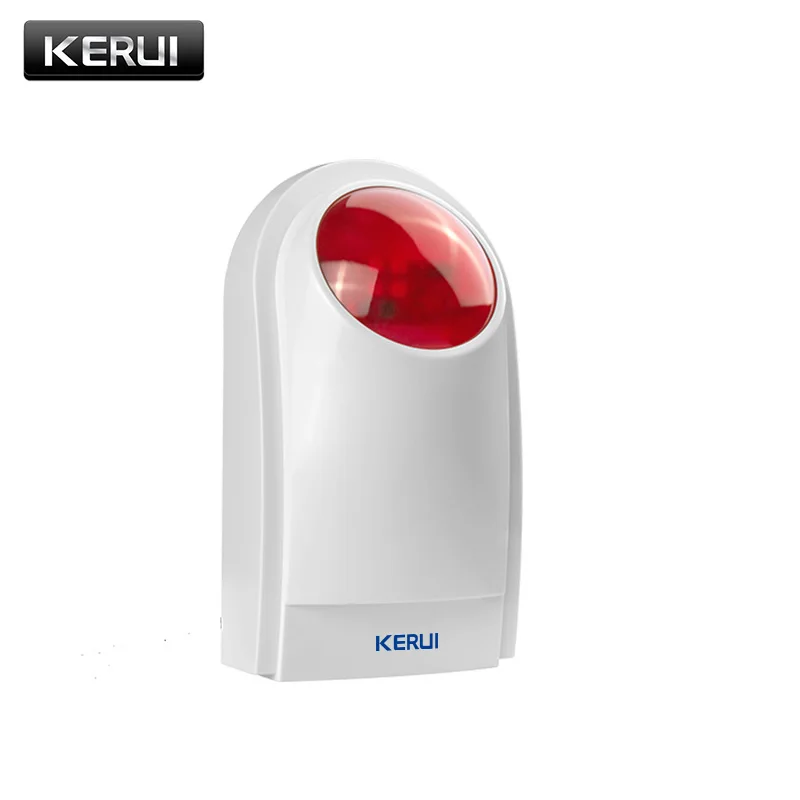 KERUI J008 110dB wewnętrzna zewnętrzna bezprzewodowa migająca syrena czujnik światła stroboskopowego dla domowego systemu alarmowego Garge