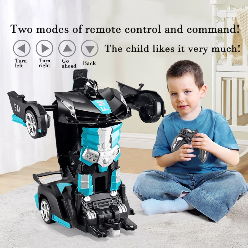 2IN1 ไฟฟ้า RC รถหุ่นยนต์ One-Key Deformation รถกลางแจ้งรีโมทคอนโทรลกีฬารถเด็กของเล่นเด็ก