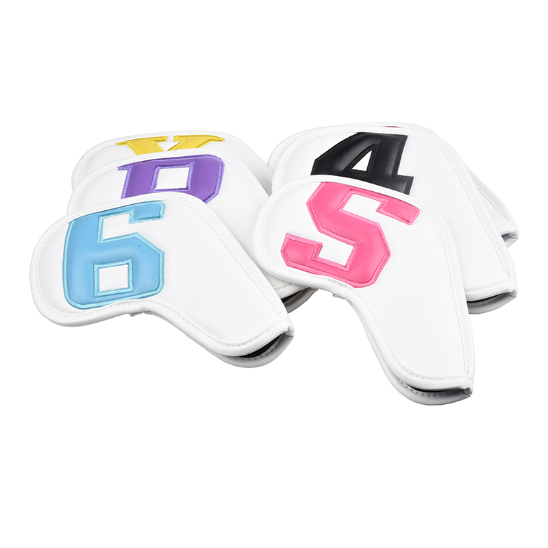 10ชิ้น/เซ็ตที่มีสีสันจำนวนกอล์ฟครอบคลุมเหล็กกอล์ฟคลับครอบคลุม Headovers Wedges ครอบคลุม4-9 ASPX