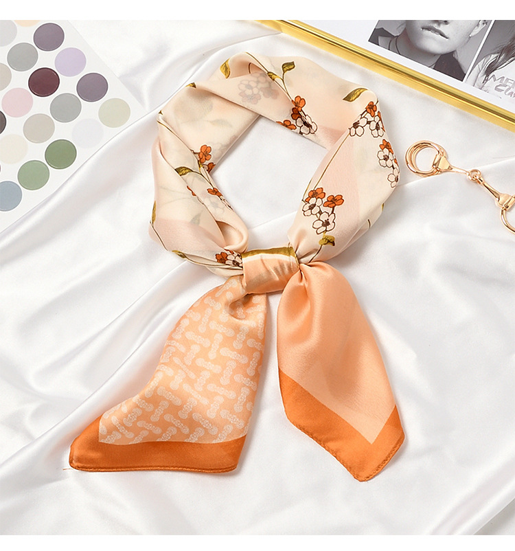 여성용 달콤한 꽃 꽃 프린트 사각 스카프, 여성용 반다나 헤어밴드, 레이디 헤드 랩, 여성 숄, 패션 네커치프, 70x70cm