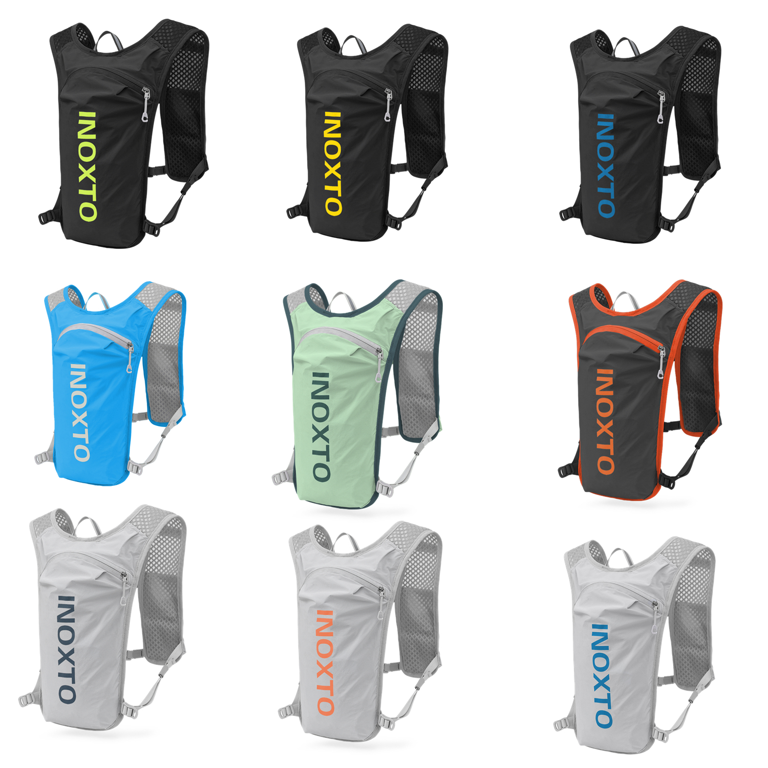 Inoxto-防水ランニングバックパック,超軽量ハイドレーションベスト,マウンテンバイク,レザーバッグ,通気性,ジム,ウォーターバッグ,5l