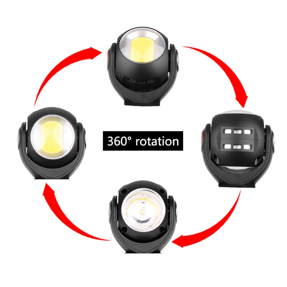 Senter Led Portabel Lampu Putar 360 Derajat XPE + Senter COB USB Lampu Kerja Magnet Isi Ulang Lentera Berkemah Luar Ruangan